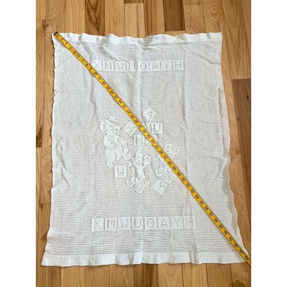 Vintage Baby Blanket Blue Teddy‎ Bear Made In Great Britain Vintage Nordstrom - Picture 2 of 4